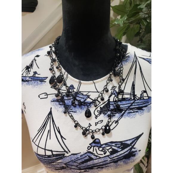 Weekends by Chico's T-Shirt Women Size 0/S Multicolor Geometric Print Cap Sleeve - Picture 9 of 14